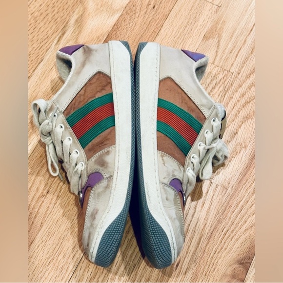 Gucci Screener Beige and Multicolor Sneakers - Picture 4 of 13